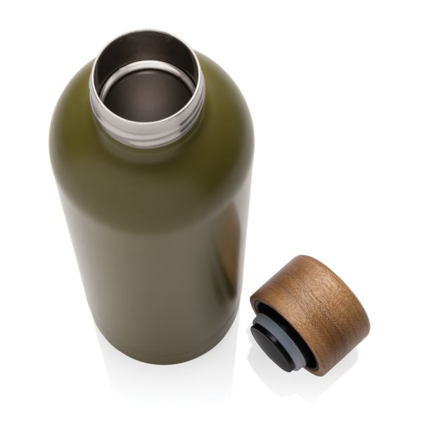 Wood RCS certified recycled stainless steel vacuum bottle P435.537