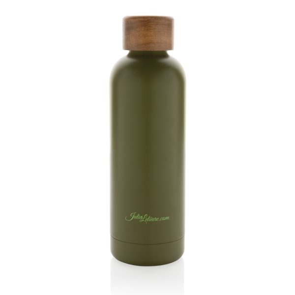 Wood RCS certified recycled stainless steel vacuum bottle P435.537