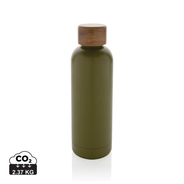 Wood RCS certified recycled stainless steel vacuum bottle P435.537