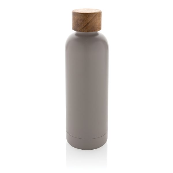 Wood RCS certified recycled stainless steel vacuum bottle P435.539