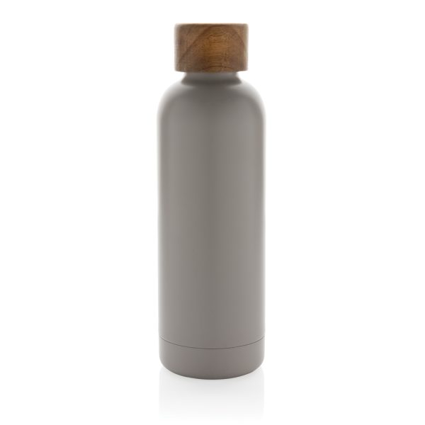 Wood RCS certified recycled stainless steel vacuum bottle P435.539