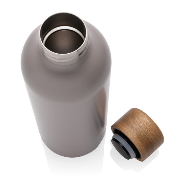 Wood RCS certified recycled stainless steel vacuum bottle P435.539