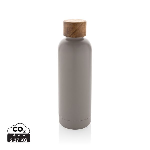 Wood RCS certified recycled stainless steel vacuum bottle P435.539