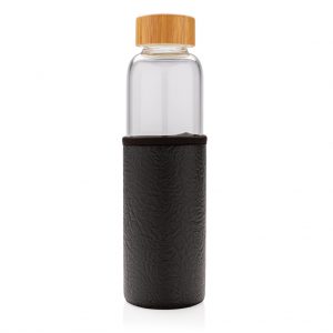 Glass bottle with textured PU sleeve P436.291