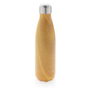 Vacuum insulated ss bottle with wood print P436.486