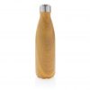 Vacuum insulated ss bottle with wood print P436.486