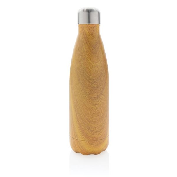 Vacuum insulated ss bottle with wood print P436.486