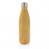 Vacuum insulated ss bottle with wood print P436.486