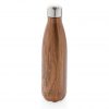 Vacuum insulated ss bottle with wood print P436.489