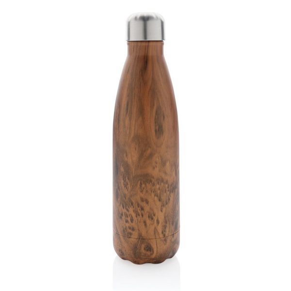 Vacuum insulated ss bottle with wood print P436.489