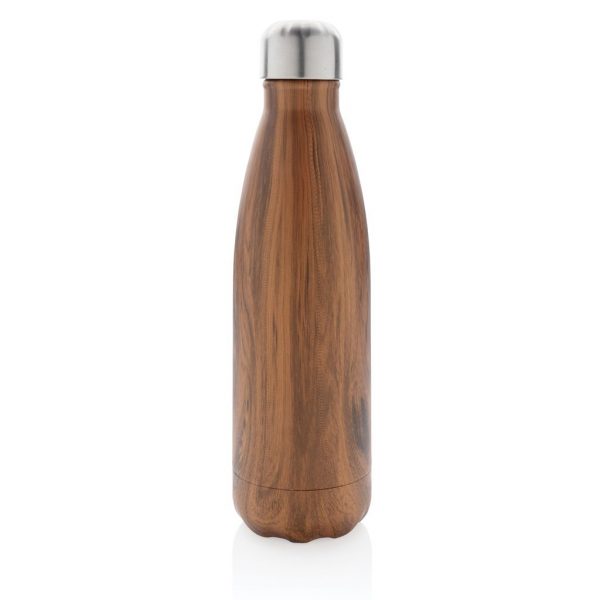 Vacuum insulated ss bottle with wood print P436.489