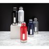 Leak proof vacuum bottle with logo plate P436.671