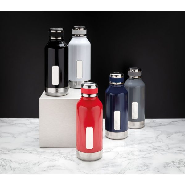 Leak proof vacuum bottle with logo plate P436.672