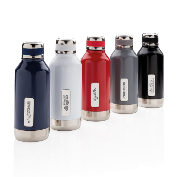 Leak proof vacuum bottle with logo plate P436.674