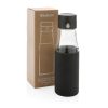 Ukiyo glass hydration tracking bottle with sleeve P436.721