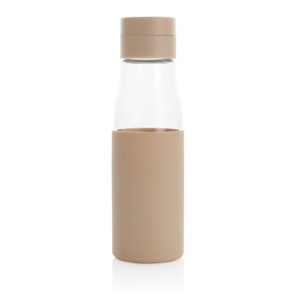 Ukiyo glass hydration tracking bottle with sleeve P436.729