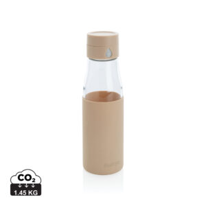 Ukiyo glass hydration tracking bottle with sleeve P436.729