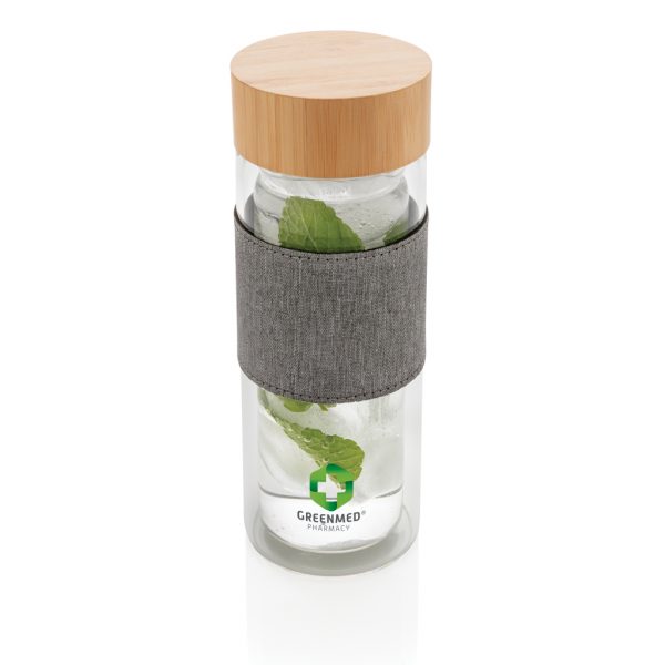 Impact double wall borosilicate glass bottle P436.780