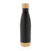 Vacuum stainless steel bottle with bamboo lid and bottom P436.791