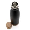 Vacuum stainless steel bottle with bamboo lid and bottom P436.791