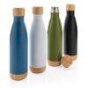 Vacuum stainless steel bottle with bamboo lid and bottom P436.791