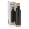 Vacuum stainless steel bottle with bamboo lid and bottom P436.791