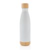 Vacuum stainless steel bottle with bamboo lid and bottom P436.793