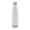 Vacuum stainless steel bottle with bamboo lid and bottom P436.793