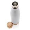 Vacuum stainless steel bottle with bamboo lid and bottom P436.793