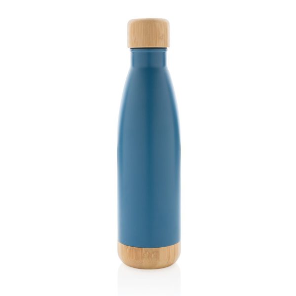Vacuum stainless steel bottle with bamboo lid and bottom P436.795