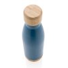 Vacuum stainless steel bottle with bamboo lid and bottom P436.795