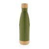 Vacuum stainless steel bottle with bamboo lid and bottom P436.797