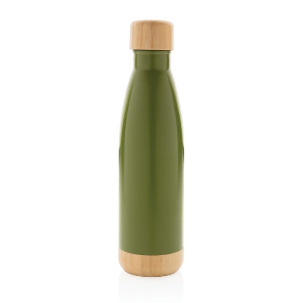 Vacuum stainless steel bottle with bamboo lid and bottom P436.797