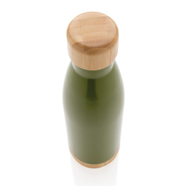 Vacuum stainless steel bottle with bamboo lid and bottom P436.797