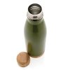 Vacuum stainless steel bottle with bamboo lid and bottom P436.797