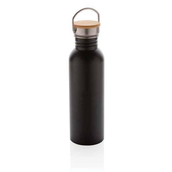 Modern stainless steel bottle with bamboo lid P436.831