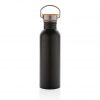 Modern stainless steel bottle with bamboo lid P436.831