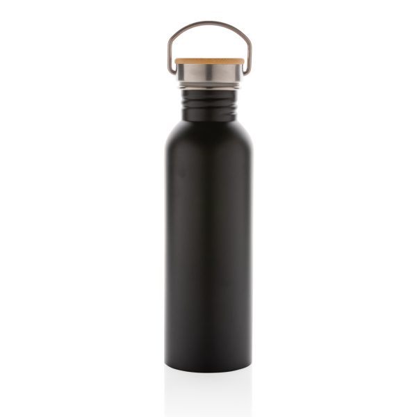 Modern stainless steel bottle with bamboo lid P436.831