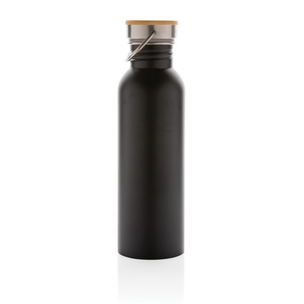 Modern stainless steel bottle with bamboo lid P436.831