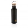 Modern stainless steel bottle with bamboo lid P436.831