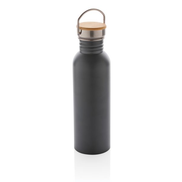 Modern stainless steel bottle with bamboo lid P436.832