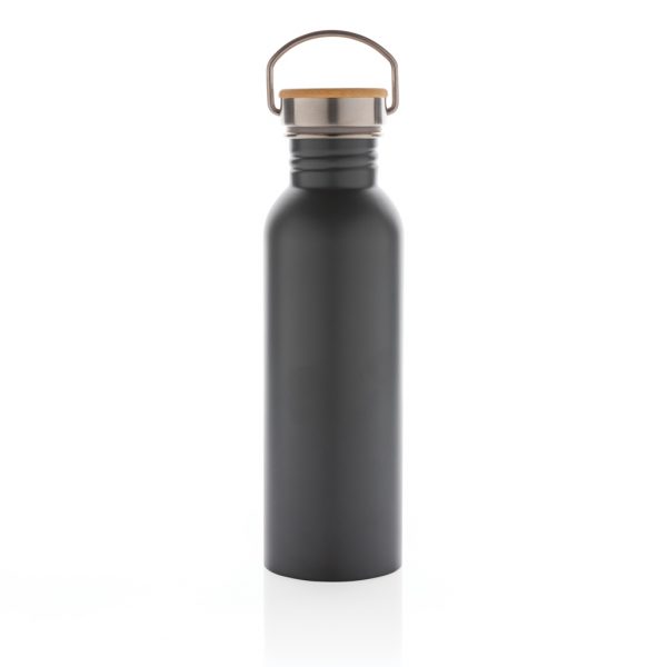 Modern stainless steel bottle with bamboo lid P436.832