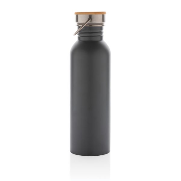 Modern stainless steel bottle with bamboo lid P436.832