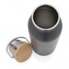 Modern stainless steel bottle with bamboo lid P436.832