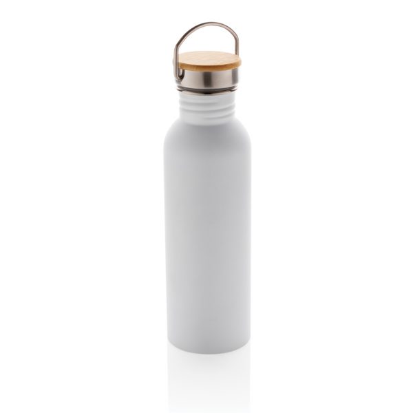 Modern stainless steel bottle with bamboo lid P436.833