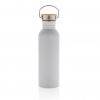 Modern stainless steel bottle with bamboo lid P436.833