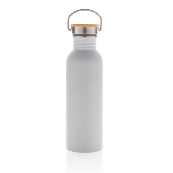 Modern stainless steel bottle with bamboo lid P436.833