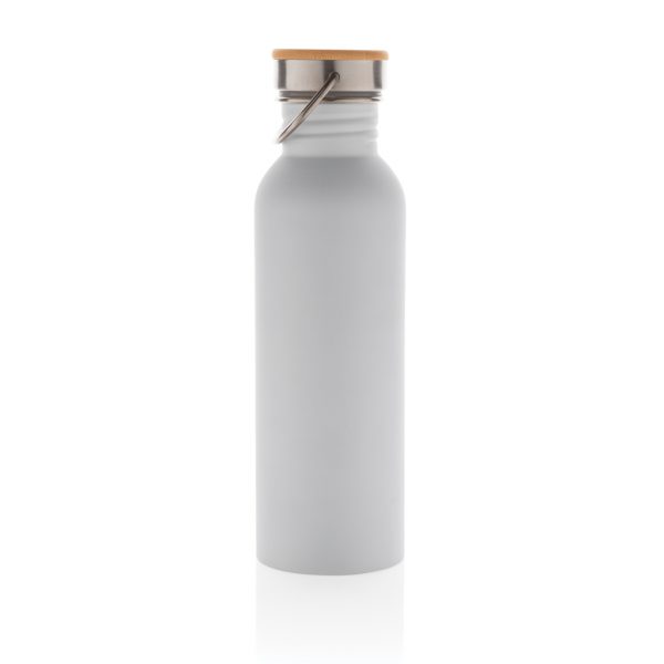 Modern stainless steel bottle with bamboo lid P436.833