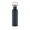 Modern stainless steel bottle with bamboo lid P436.835