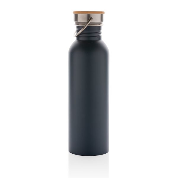 Modern stainless steel bottle with bamboo lid P436.835